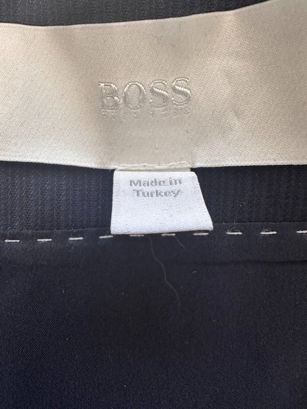 Boss Collection 100% Virgin Wool Navy Pinstripe Sheath Dress - Size 0 - Picture 3 of 6